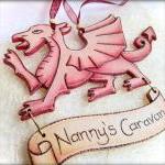 Welsh Wooden Dragon With Personalised Scroll -..