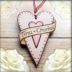 Personalised Wooden Scroll Heart