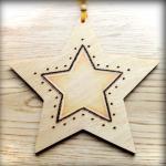 Wooden Personalised Stars - Pyrographed