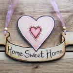 Personalized Wood Heart Scroll Banner -..